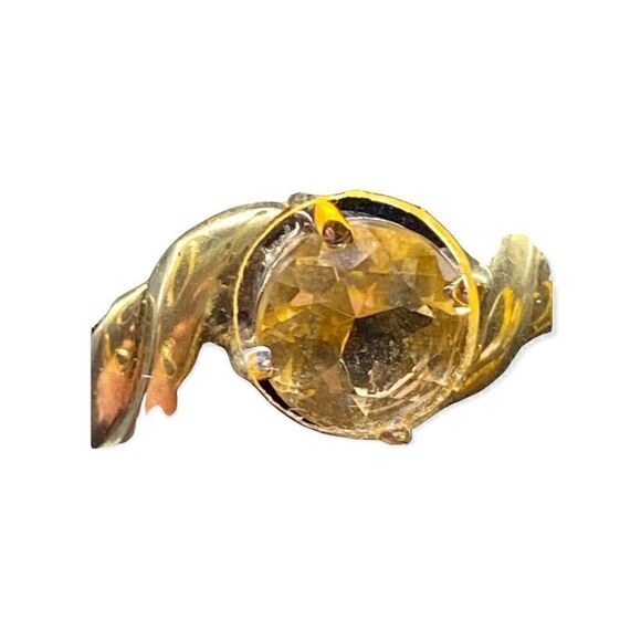 Sterling silver 925 twisted band with approximately 1.5 carat round citrine ring - Picture 4 of 7